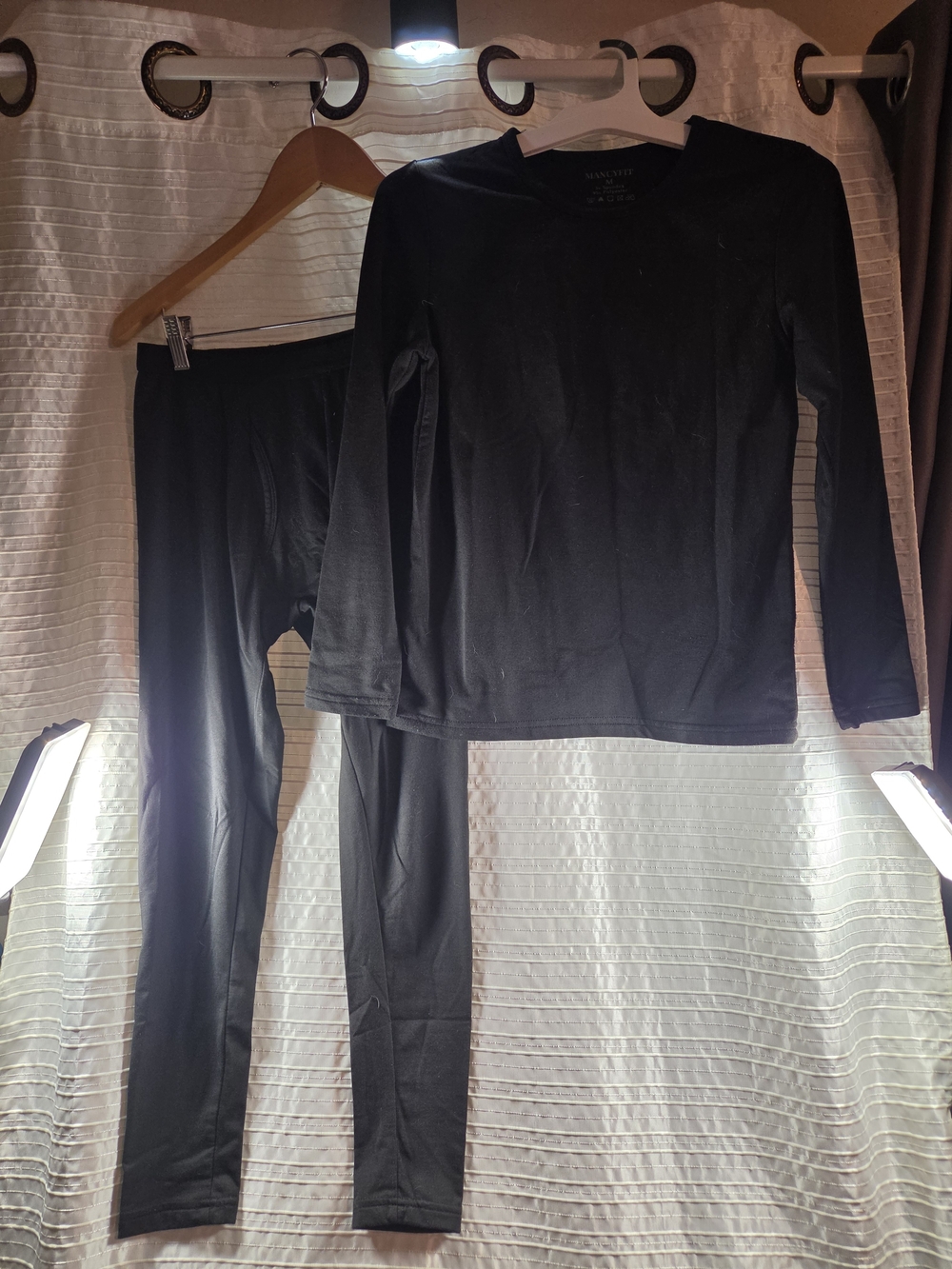 Boys Thermal Black Matching Set - Long Sleeve Top & Leggings
